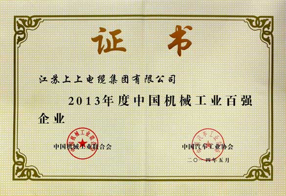 大宝娱乐一连十年入选“中国机械工业百强企业”