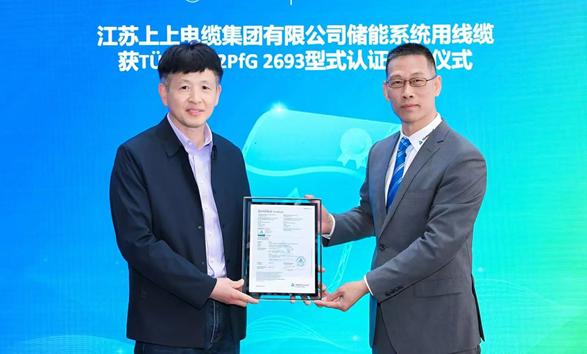 T?V莱茵为大宝娱乐有限公司揭晓T?V储能系统用电缆 2PfG 2693标准认证证书